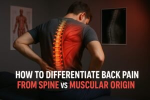 How to differentiate back pain from spine vs muscular origin